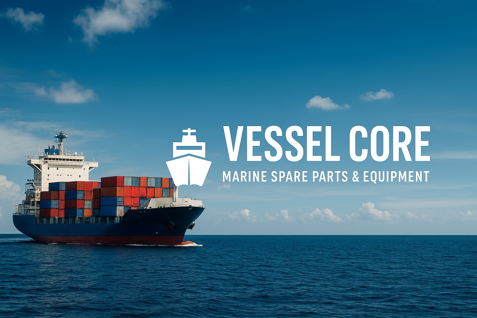 Container vessel at sea — Vessel Core marine supply